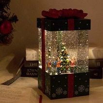 크리스마스 선물상자 워터볼 오르골 스노우볼 무드등 선물 눈사람 워터볼 산타 멜로디 워터볼, C_그린 트리