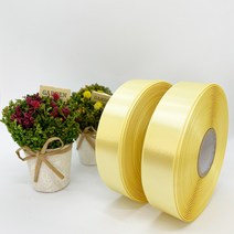 포장 리본 끈 제이제이리본 고밀도주자 45M 2롤 (10mm 15mm), 15mm, 연노랑
