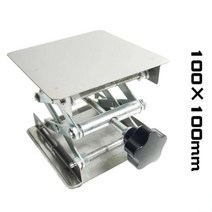 캠핑카리프트테이블부품 100x100mm 스테인레스 스틸 리프팅 테이블 실험실 미니 수동 리프팅 플랫폼 목공 조각 45-150mm 리프터, 미끄럼 방지 매트, 01 No Non-Slip Mat