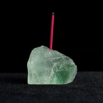 연꽃 불교초 향 촛대 캔들 절 천연 석영 스톤 홀더 치유 마노 퍼플 핑크 화이트 크리스탈 베이스 아로마 테라피 보석 장식 1 개, Chlorofluorite