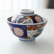 다온아토 하나조노 전사 돈부리 텐동그릇 (뚜껑포함), 레드+블루