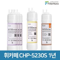 청호나이스 휘카페 CHP-5230S 1년 세트 정수기 프리미엄 필터 호환, 1년세트 (3+1+1=5개)