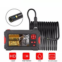 듀얼 렌즈 산업용 내시경 카메라 4.3 "IPS 스크린 HD1080P 8mm 5.5mm 자동차 검사 IP68 방수 led 260, 01 P30_03 2M_02 8MM