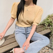 겟잇미 더리린 봄 여성 퍼프 블라우스