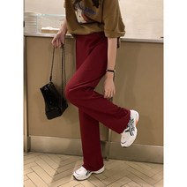 DFMEI 무지 트레이닝 바지 여 봄 와이드 스트레이트 슬렉스 팬츠입니다.