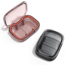 2 Pack 3 Compartment Small Pill Box Moisture Proof Case Travel Organizer for Pocket Purse Daily Port, Black+orange