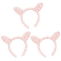 삑삑이 뽀송 머리띠, 3개, 핑크