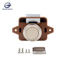 캠핑 트레일러 악세서리 5pcs rv 푸시 잠금 직경 26mm 래치 버튼 잠금 캠핑카 홈 보트 캐러밴 캐비닛 서랍 가구 도어 잠금 하드웨어, 5개 - 갈색 니켈