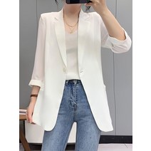 여성린넨자켓 면마 롱 정장 루즈핏 캐주얼