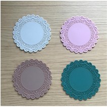 주방살림 컵받침대 냅킨 도일리페이퍼 업소 물컵받침, 연그레이