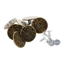 7pcs 편지 패턴 잠금 장치 내부 청바지 압정 버튼 20mm Dia, 구리 톤_20mm * 8mm.