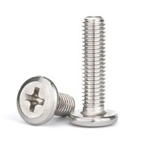 M6 10개 초저두 볼트 십자 헤드 A270 CM 크로스 필립스 플랫 웨이퍼 헤드 나사 볼트, M6 (10pcs), 6mm