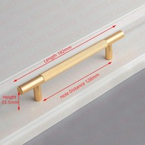 NAIERDI-구리 골드 가구 손잡이 알루미늄 합금 T-바 널링 반짝이는 캐비닛 손잡이 서랍 손잡이 옷장 문 당김용, 03 128mm