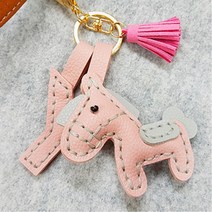 당나귀 가죽 열쇠고리 만들기 1인용 재료 가죽공예부자재 손바느질 손바느질diy DIY용, F 12 핑크, 1개