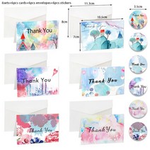 청첩장 바른손카드 꽃감사 카드 웨딩 파티 초대장 인사말 봉투 스티커 안에 빈 엽서 접는 6 세트, 06 Watercolor 6sets
