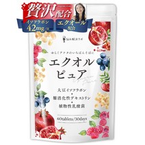 [에쿠올 럭셔리 배합] 에쿠오르퓨아 이소플라본 42mg 에쿠올 국내 제조 30일분 60립 비타민 B6 사프리 대두 이소플라본 미용 α-리포산