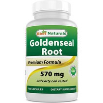베스트 네츄럴스 Goldenseal 뿌리 570 mg (비 GMO) 100 캡슐