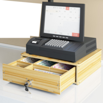 카운터 금고 우드 돈통 가게 식당 업소 서랍 금전함, 체리 우드