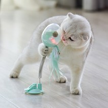 썬피크 고양이 오뚝이 장난감 깃털 수직 스프링 캣닢 노즈워크, 민트