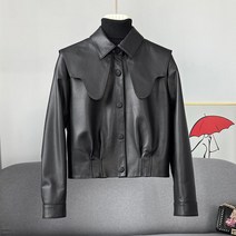2022 가을 가죽 재킷 인형 넥 무스탕 쇼트 코트 FC2680