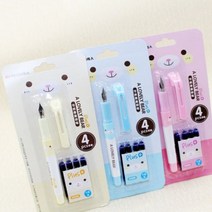 러블리 베어 만년필 세트 초보 펜글씨 입문용 베어 만년필(색상랜덤), 색상, 만년필 펜촉굵기
