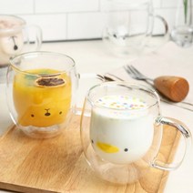 앙증 오리 토끼 곰돌이 캐릭터 이중 내열유리 컵 캐릭터잔 손잡이머그 우유잔 보온커피, 4.[손잡이]데이즈 고양이이준잔