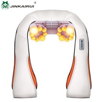 jinkairui 전기 지압 마사지 백 바디 마사지 베개 적외선 가열 목도리 목안마기, 목 마사지기