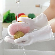 삶아쓰는 실리콘 수세미 고무장갑, 투핸드, 그레이