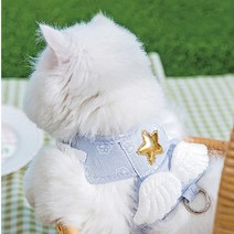 강아지 고양이 천사 하네스 가슴줄 우리얘기 날아갈수도 있어요, 천사날개조끼 블루