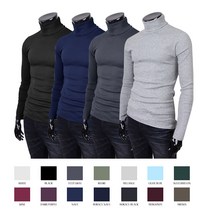 [비투디엠] 면 스판 남자 목폴라 티셔츠 남성 목티 터틀넥 폴라티