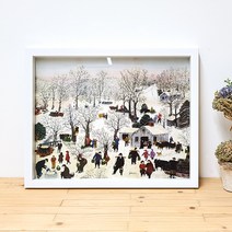 나봄갤러리 그랜마 모지스 슈가링 오프 풍경화 일러스트 명화, 2.심플 화이트 액자