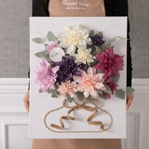 봄 액자 인테리어 장식 조화 소품 모음 진달래 개나리 벚꽃, 다알리아꽃병캔버스set 50cm 단품