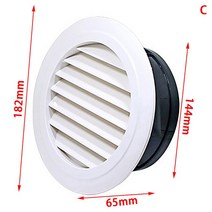 조절 가능한 공기 환기 커버 둥근 덕트 천장 벽 구멍 그릴 루버 주방 목욕 배출구 신선한 시스템 1 개, 12 C4