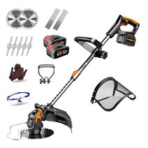 Bayei 신형 독일기술 무선 충전식 예초기 전기 전동제초기 잡초제거기, 198800mAh 배터리2개