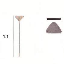 소형 전동 호이스트 삼각형 깨끗한 걸레 회전 Mophead 유리 창 청소 브러시 텔레스코픽 막대 건조 습식 더