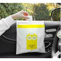 접착식 자동차 차량용 카 차안 쓰레기통 쓰레기봉투 비닐 봉지 3종 20매, 옐로우