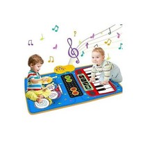 아기2 in 1 뮤지컬 매트-유아용 피아노 건반&드럼-유아교육