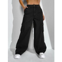 l2023신상l SHEIN EZwear 플랩 포켓 카고 청바지 205648