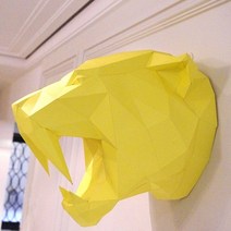 3d 종이 모델 rhinoceros rhino head papercraft 동물 홈 장식 벽 장식 퍼즐 교육 diy 장난감 선물, 검치호랑이
