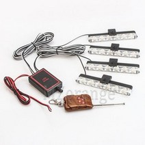 굴삭기 지게차 경광등 경고등 차량용 124LED 스트로보 스코프 라이트 fso 깜박임 소방관 조명 Led 경찰 자동 플래시 스트로브 자동차 트럭 비상 사태, 1 set 2x6led+Blue and Yellow