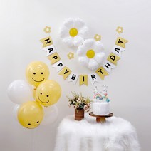 (오늘 출발) 데이지 생일 가랜드 풀세트 데이지풍선 무지개 풍선 케이크토퍼