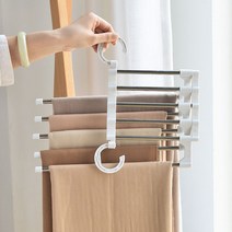 접이식 다기능 5단 논슬립 바지걸이 행거 옷걸이 함 신박한 정리 거는법, 2접이바지걸이-블랙