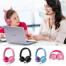 PC 스마트폰 노트북 어학용 헤드셋 UDY410 헤드폰 마이크 성인 어린이 키즈 초등학생 학원용, 블랙