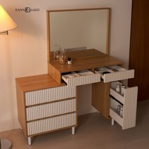 (단독특가) 레시 템바보드 3단 서랍 확장형 수납 화장대 거울세트 2color, 02.템바 3단서랍 오크화이트, 15.마시멜로 스퀘어(웜그레이)