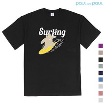 폴앤폴 서핑베어 오버핏 옆트임 반팔 티셔츠AP