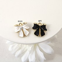 비즈아이 [7308-25]에폭팬던트(볼륨리본) 15*15mm 무광 (골드) [1개], 블랙