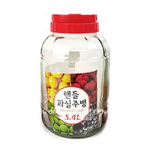 경성리빙아트 만다라 과실주 유리 병 담금주 매실 효소, 1개, 5L