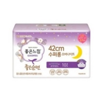 좋은느낌 좋은순면 슈퍼롱 오버나이트 생리대 날개형, 3개, 10개입