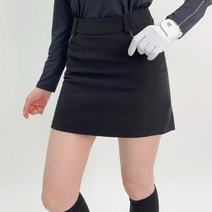 (S-2155) 메탈 배색 주름 스커트 _블랙 주름 치마바지 여성 골프웨어