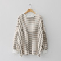 하늘바라기 여성용 데일 배색 단가라 티